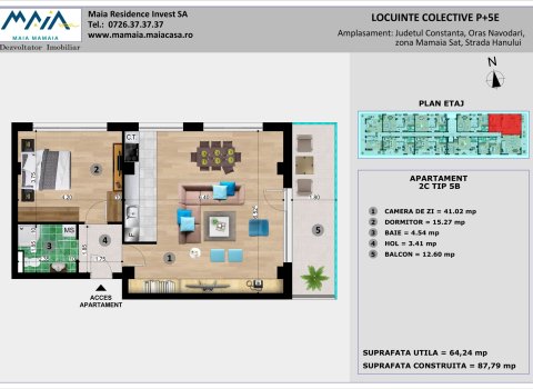 *MaiaMamaia.ro* 2 Camere Mamaia Nord vedere frontala la Mare PROMO