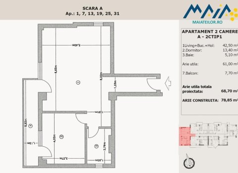 Bloc Nou | Apartament 2 Camere | Teilor Pitesti