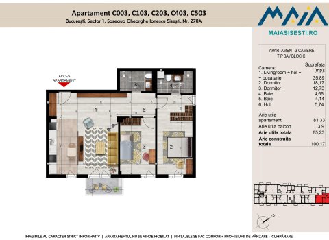3 CAMERE | FINISAJE PREMIUM | SISESTI | LANGA METROU STRAULESTI