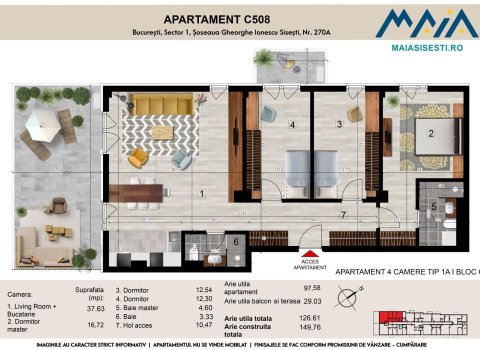 4 CAMERE | FINISAJE PREMIUM | SISESTI | MAIA | LANGA METROU STRAULESTI