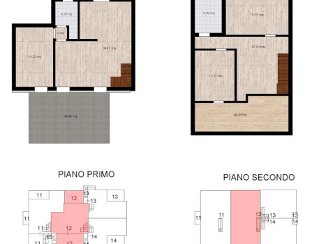 Duplex spatios 5 camere cu 2 bai | Verona - Italia