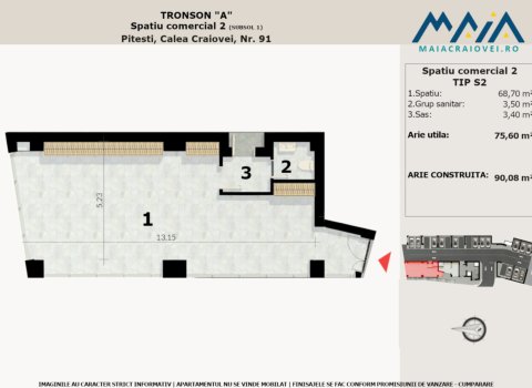 Spatiu Comercial de inchiriat | Pitesti, Central | Birouri | Cabinet Medical | Showroom